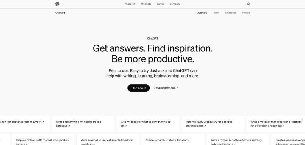 ChatGPT screenshot